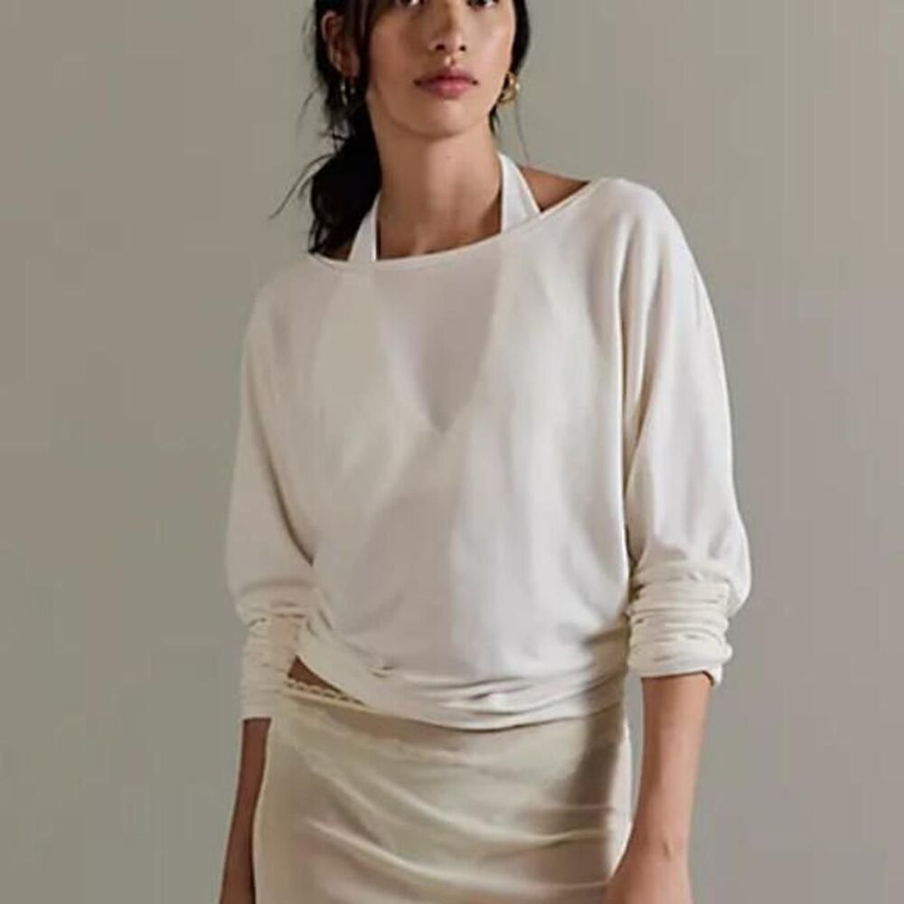 Free-people Women's Cream and White Blouse
